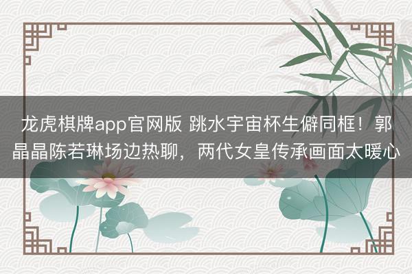 龙虎棋牌app官网版 跳水宇宙杯生僻同框！郭晶晶陈若琳场边热聊，两代女皇传承画面太暖心